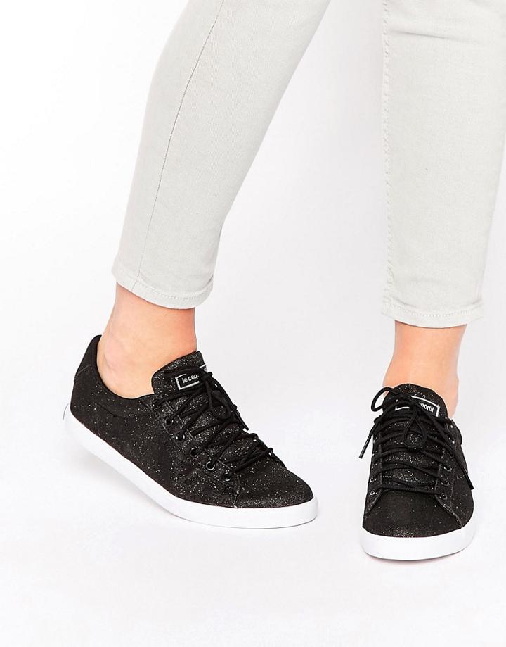 Le Coq Sportif Black Glitter Agate Lo Sneakers - Black