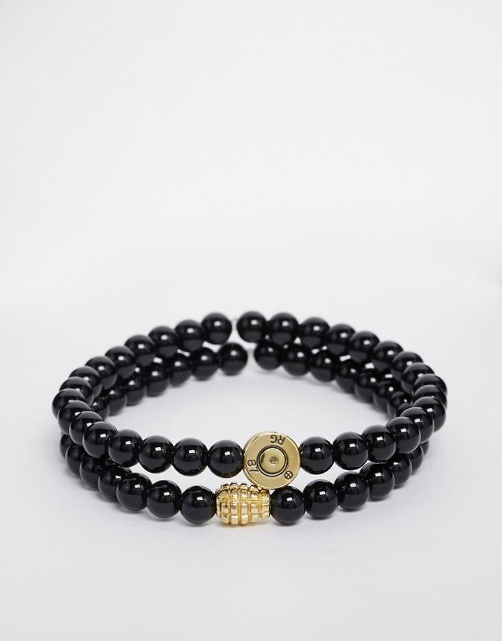 Lovebullets Micro Onyx Bracelet In 2 Pack - Black