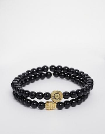 Lovebullets Micro Onyx Bracelet In 2 Pack - Black