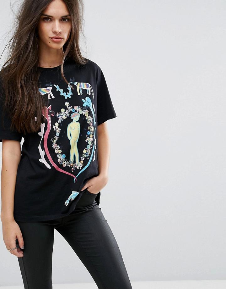 Diesel T-shirt With Art Print - Black