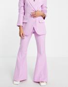 Asos Design Flare Suit Pants In Pink