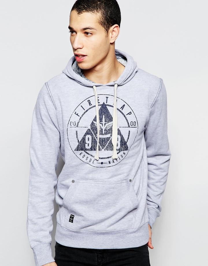 Firetrap Over Head Hooded Sweater - Gray