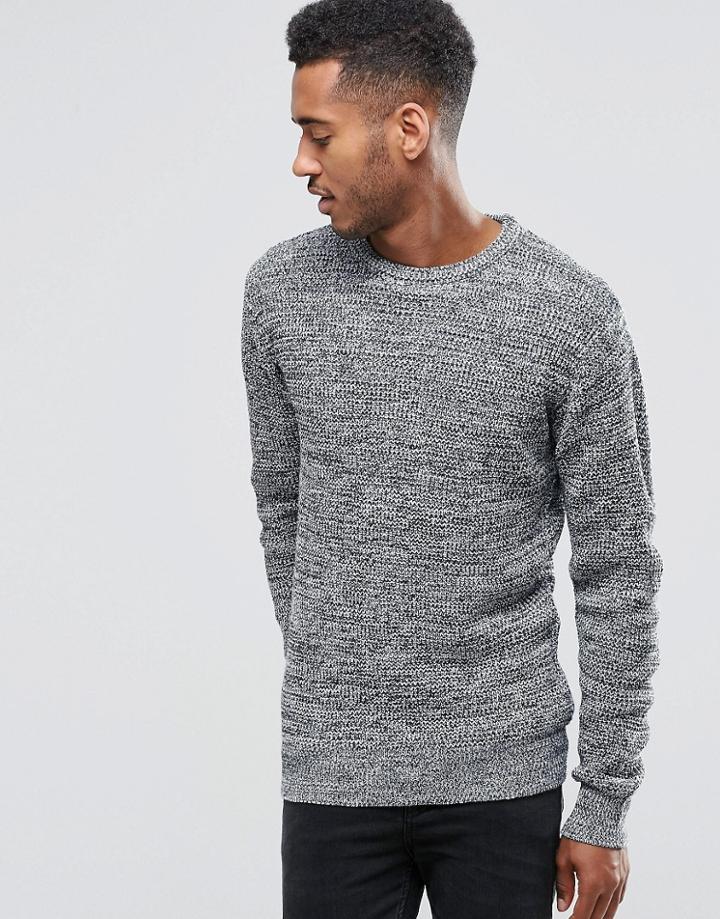 Brave Soul Color Twist Sweater - Navy
