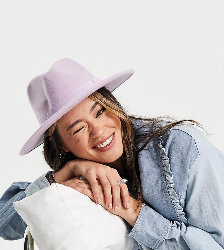 Reclaimed Vintage Inspired Fedora Hat In Lilac-purple