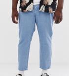Asos Design Plus Classic Rigid Jeans In Light Stone Wash Blue - Blue
