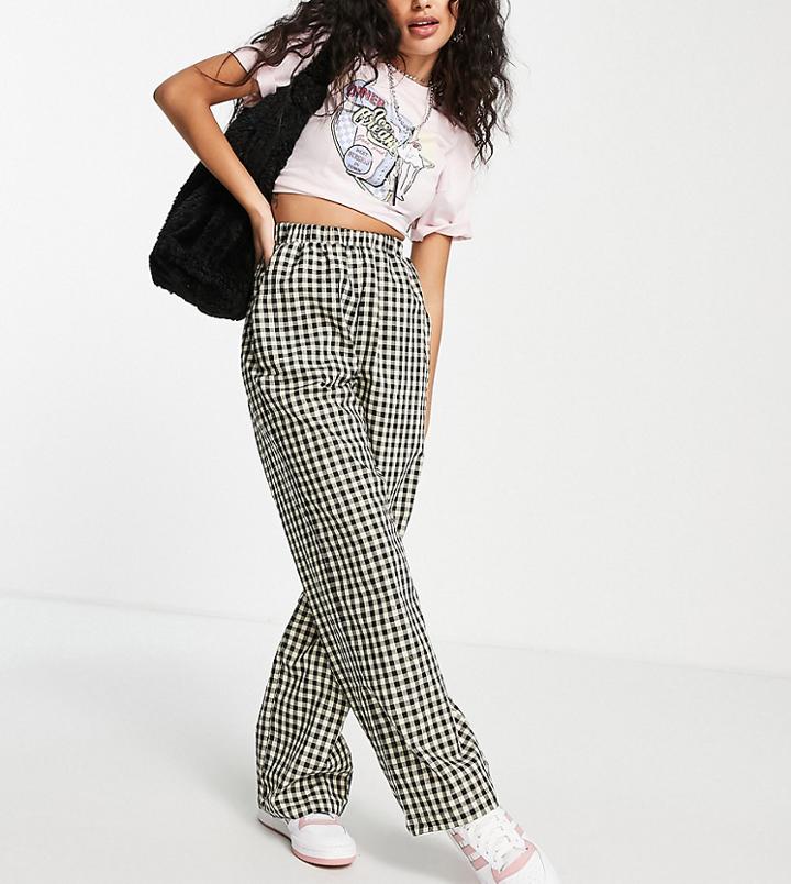 Heartbreak Petite Wide Leg Pants In Gingham - Part Of A Set-multi