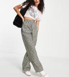 Heartbreak Petite Wide Leg Pants In Gingham - Part Of A Set-multi