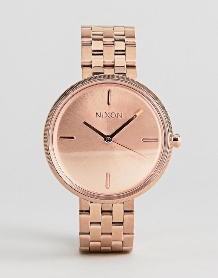 Nixon Vix Bracelet Watch In Rose Gold - Gold