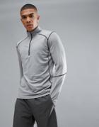 New Look Sport Long Sleeve Top With Half Zip In Gray - Gray