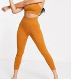 Hiit Ribbed Seamless Leggings In Mustard Exclusive To Asos-neutral