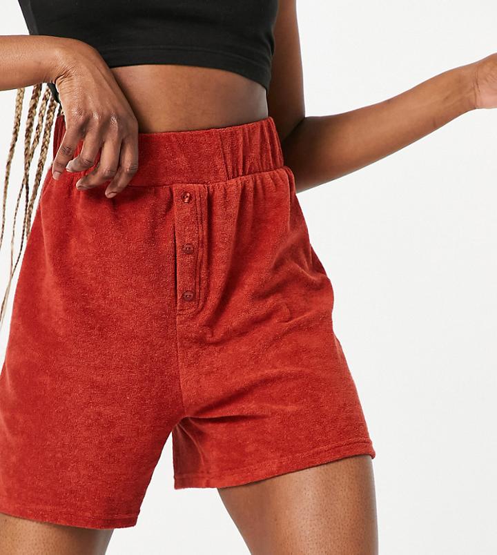 Asos 4505 Tall Boxer Shorts In Terrycloth-brown