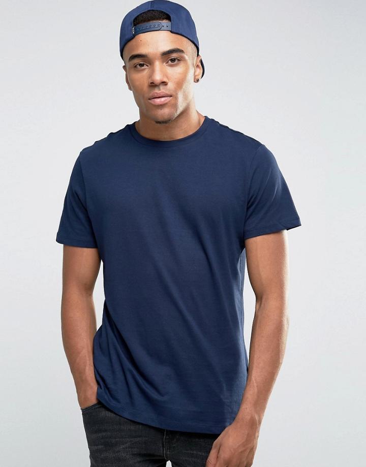 New Look Crew Neck T-shirt In Navy - Navy