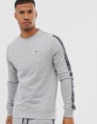 Tommy Hilfiger Authentic Lounge Sweatshirt With Side Logo Taping In Gray-grey