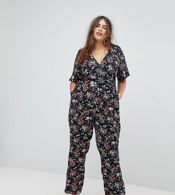 Uttam Boutique Plus Floral Jumpsuit - Navy