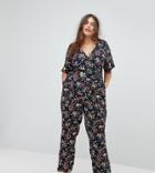 Uttam Boutique Plus Floral Jumpsuit - Navy