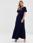 Coast Jemma Tie Waist Maxi Dress With Side Slit - Blue