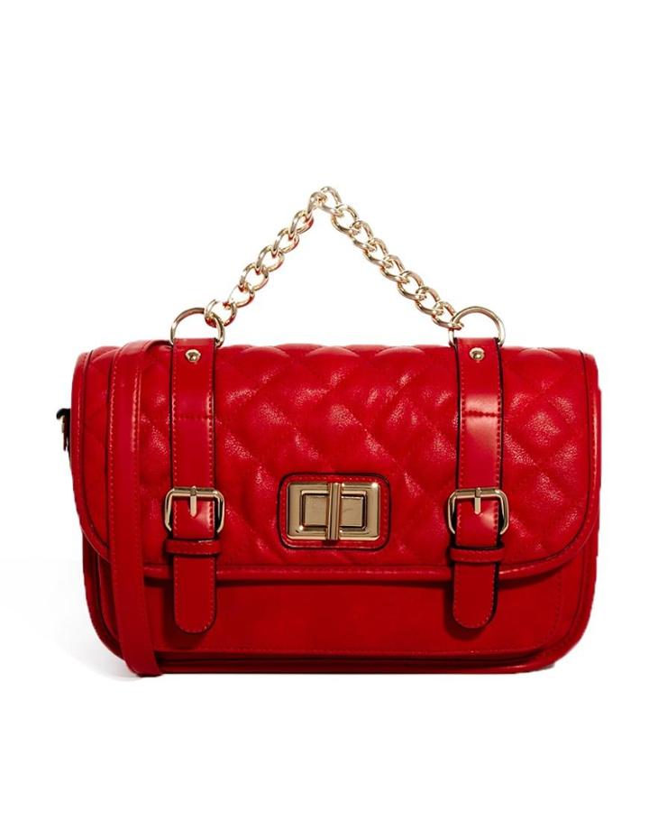 Aldo Perego Red Quilted Across Body Bag