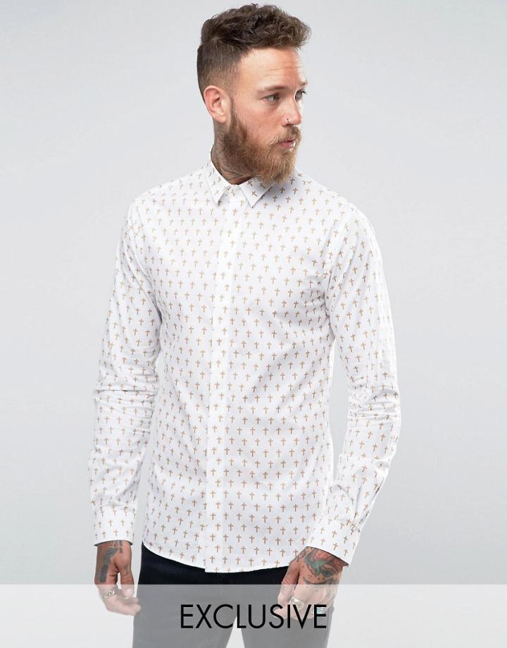 Noose And Monkey Cross Print Shirt - White