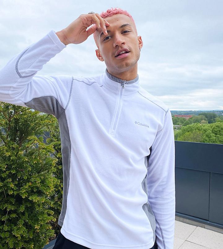 Columbia Klamath Range Ii Half Zip Fleece In White - Exclusive To Asos