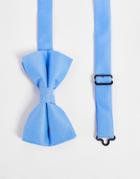 Asos Design Recycled Bow Tie With Texture In Pale Blue