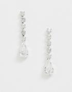Krystal London Swarovski Crystal Hanging Teardrop Earrings-clear
