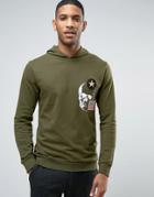 Only & Sons Hoodie With Badge Detailing - Green