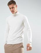 Selected Homme Silk Mix Roll Neck Sweater - Cream