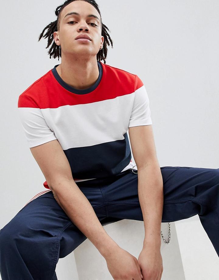 Weekday Tennis Pique Stripe T-shirt - Black
