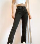Asos Design Petite High Rise '70's' Stretch Flare Jeans In Washed Black