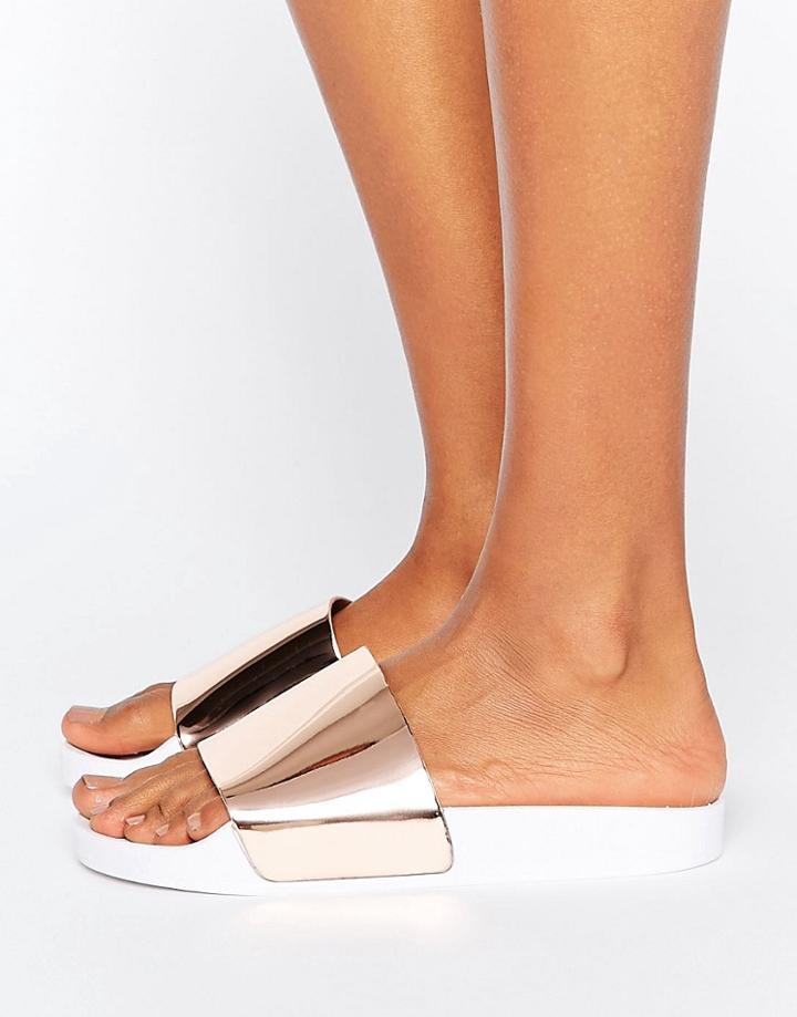 Truffle Metallic Slider Sandal - Copper