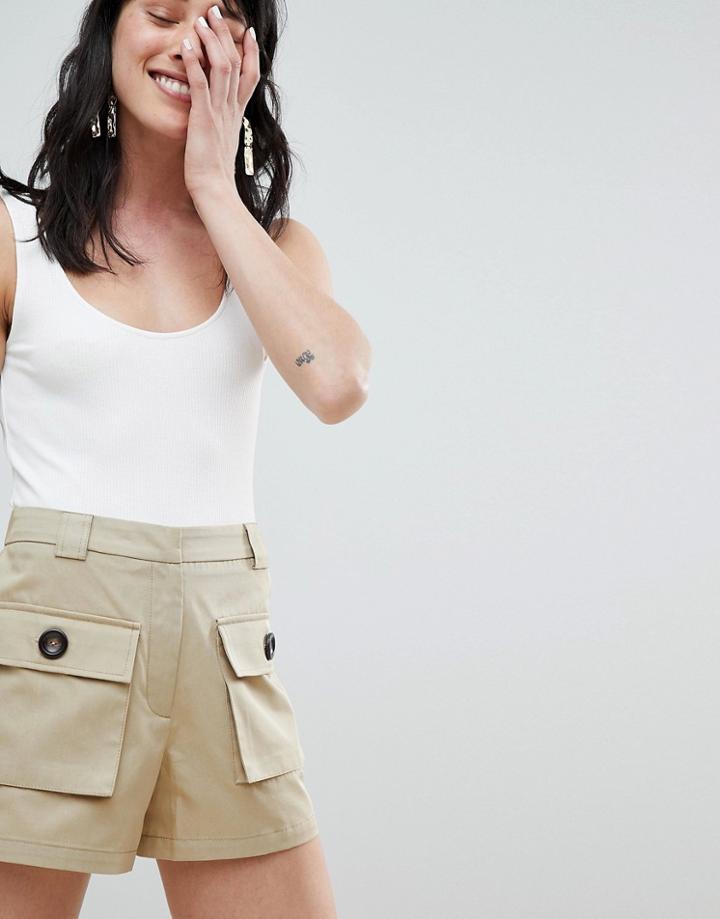 Stradivarius Cargo Shorts - Beige