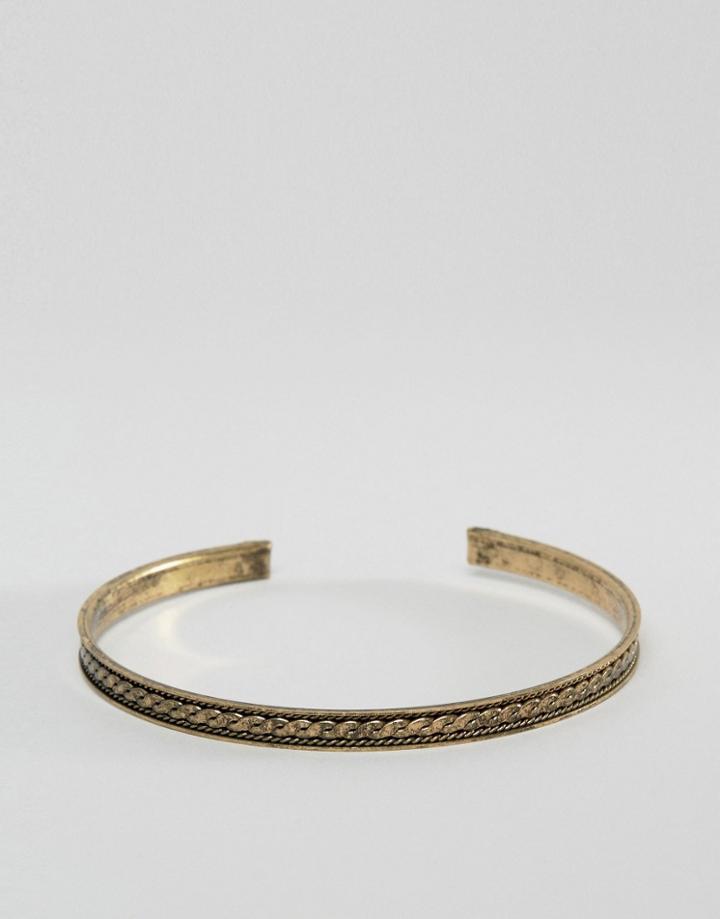 Asos Summer Etched Arm Cuff - Burnished Gold