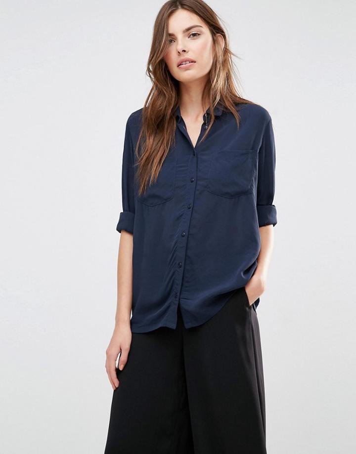 Vila Pocket Front Shirt - Total Eclipse