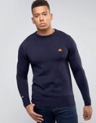 Ellesse Knitted Sweater With Small Logo - Navy