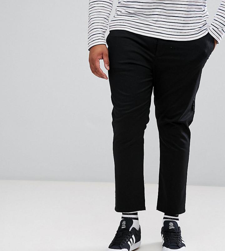 Asos Plus Skinny Cropped Chinos In Black - Black