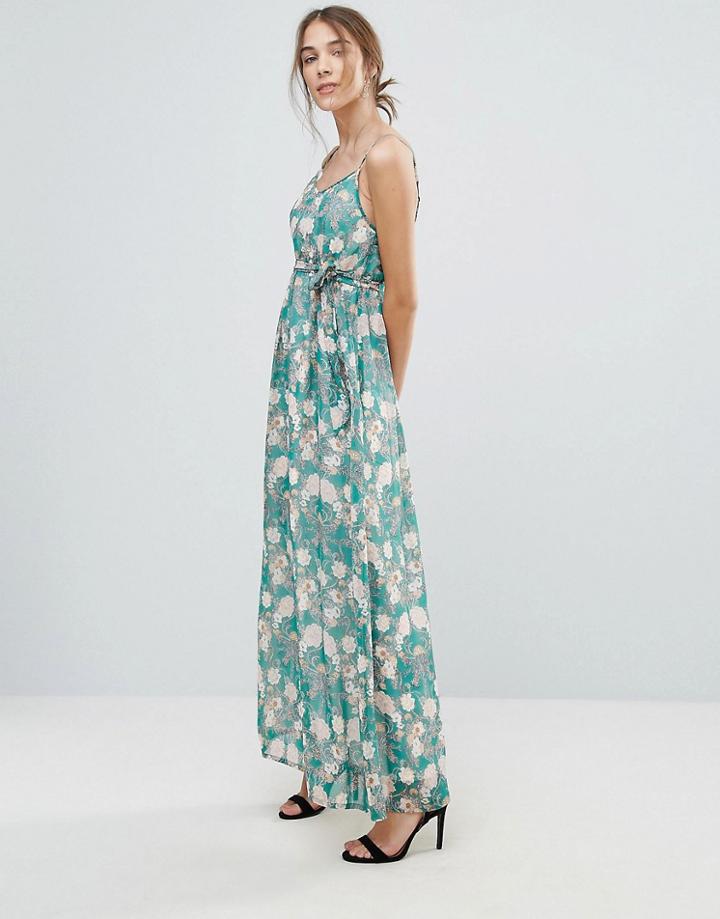 Uttam Boutique Flower Print Maxi Dress - Green