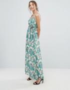 Uttam Boutique Flower Print Maxi Dress - Green