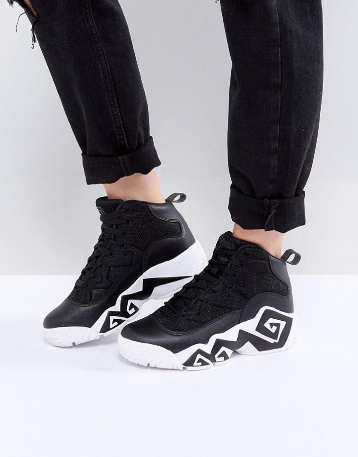 Fila Mb Mesh High Top Sneakers In Black - Black