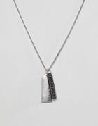 Bershka Tag Necklace In Silver With Engraved Numbers - Silver