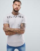 Religion Muscle Fit T-shirt With Branding In Pink - Pink
