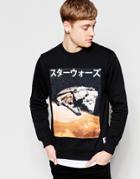Jack & Jones X Star Wars Sweatshirt With Millenium Falcon Print - Black