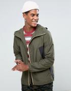 Herschel Voyage Packable Wind Runner Jacket In Green/black Uk Exclusive - Green