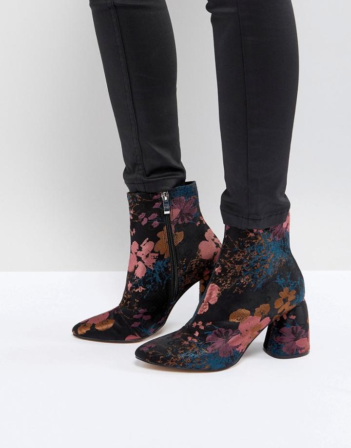 Stradivarius Jacquard Block Heel Boot - Multi