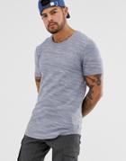 Jack & Jones Premium Longline T-shirt In Blue - Blue