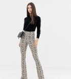 Asos Design Tall Snake Print Flare Pants - Multi