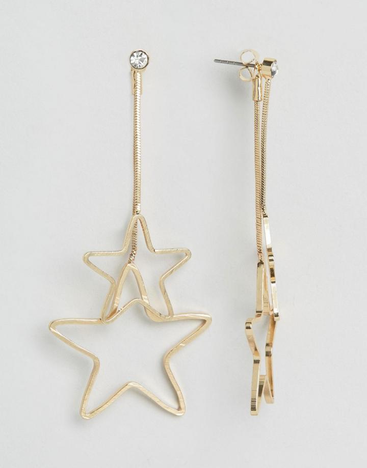 Nylon Star Drop Earrings - Gold