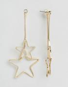 Nylon Star Drop Earrings - Gold