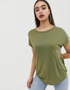 Asos Design Formal Kimono T-shirt In Khaki