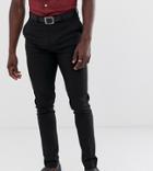 Asos Design Tall Skinny Smart Pants In Black - Black