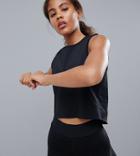 Asos 4505 Tall Tank Top With Laser Cut Technology - Black